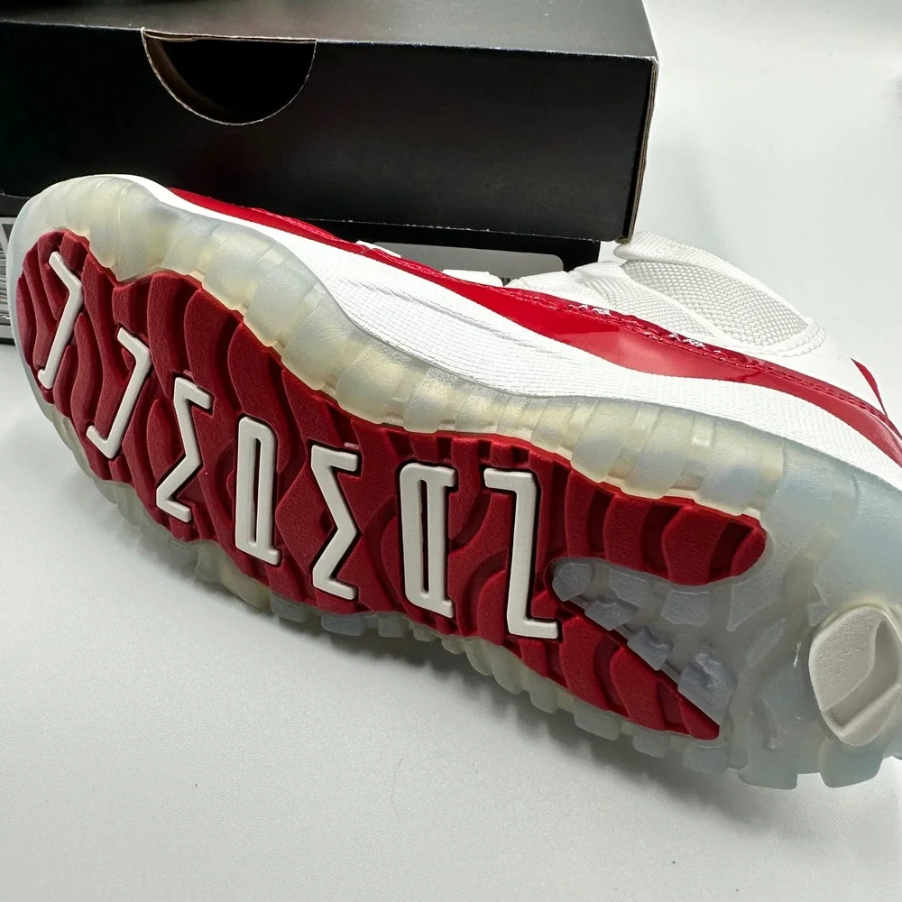 Jordan 11 Retro PS Cherry White Varsity Red Black 378039-116 Size 11C